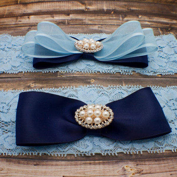 Baby Blue Lace Wedding Garter Set for Bride, Wedding Bridal Garter, Blue Toss Garter, Gift for Bride, Wedding Day Garters, Ligas de Novia