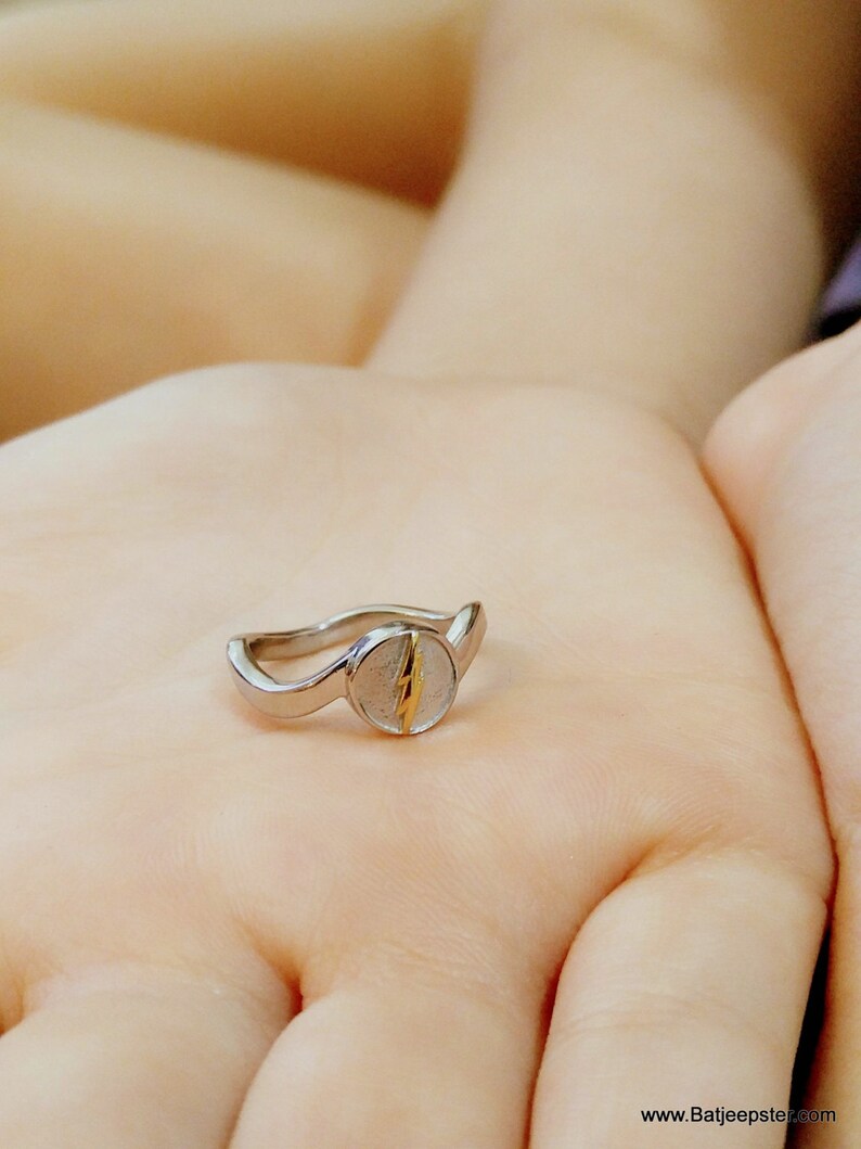 Ladies Custom Surgical Steel Flash Ring with Gold Plated Flash Etsy