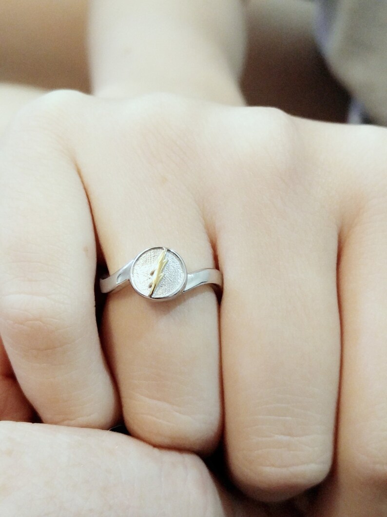 Ladies Custom Surgical Steel Flash Ring with Gold Plated Flash Etsy