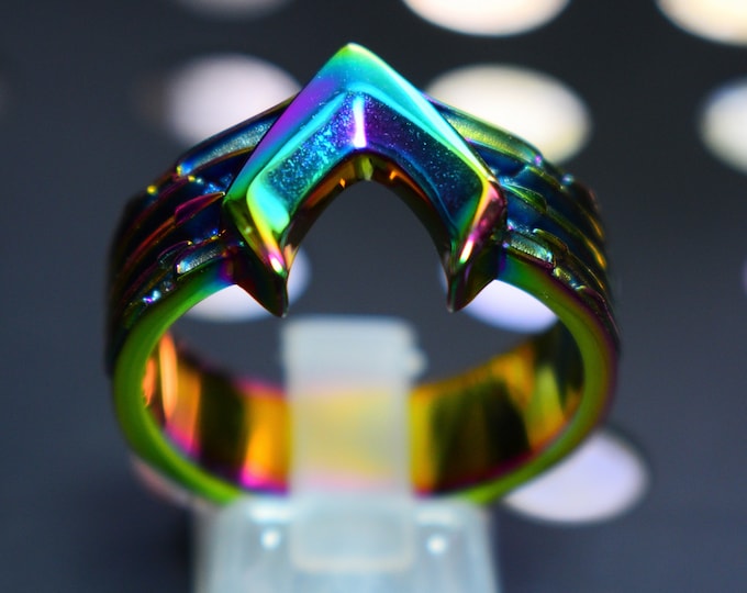 Surgical Steel Aquaman inspired Atlantis Armor Ring after Jason Momoa Abalone effect!