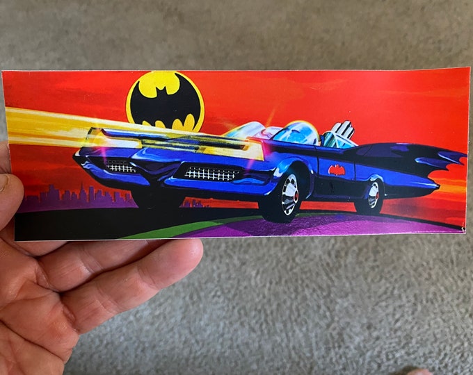 Vintage 1966 Batman Batmobile bumper Sticker