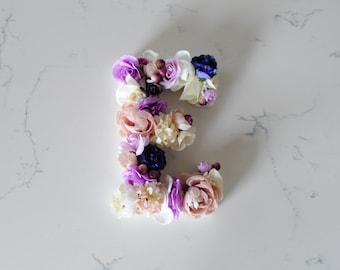 Floral Initial Letter E | 18cm | Violet Dreams