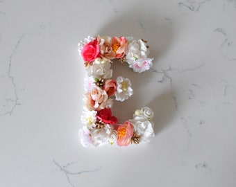 Floral Initial Letter E | 18cm | Precious Pink