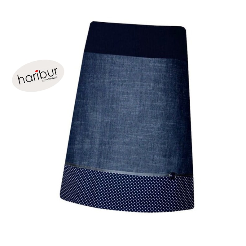 Denim skirt, dream skirt, haribur, dots image 1