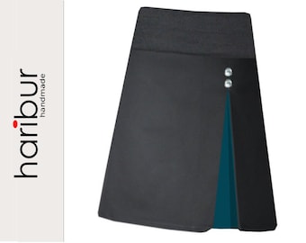 Pleated skirt anthracite grey