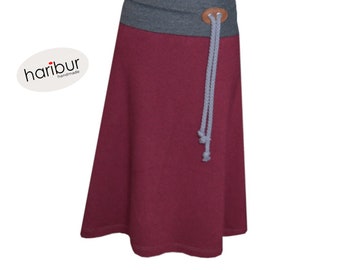 Cuddly skirt, knitted skirt, maxi skirt, bordeaux