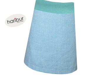 Linen skirt sky blue