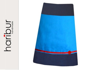 Cotton skirt, dream skirt, Haribur, turquoise, dots