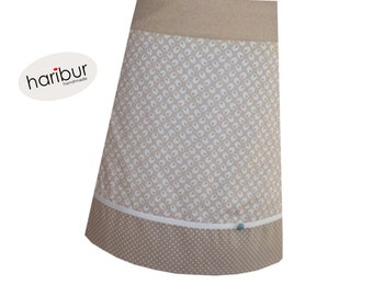 Summer skirt cotton fabric pattern mix / jersey waistband 12 cm high / shades of beige light blue / from XS to XXL / haribur