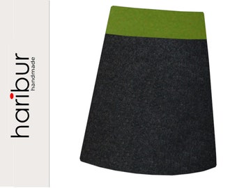 Walkrock wool skirt winter skirt anthracite-green