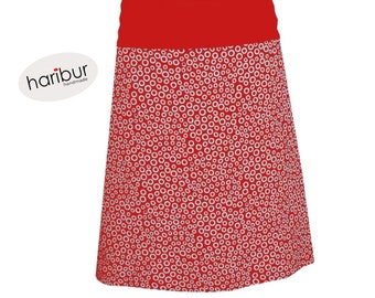 Summer skirt viscose bright red