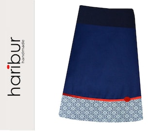 dark blue skirt haribur, stretch skirt blue