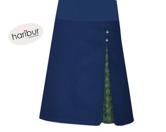 Skirt cotton skirt blue-green retro skirt flowers