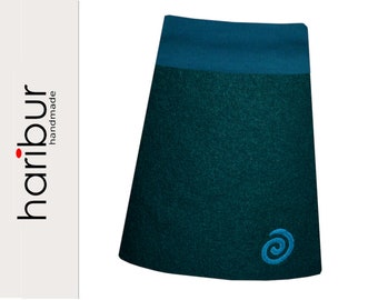 Walk skirt wool skirt winter skirt spiral fir green