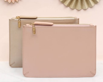 Personalised Leather Clutch Bag