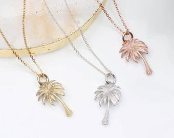 18ct Gold Plated or Silver Palm Tree Necklace