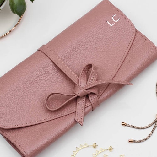 Personalised Luxury Leather Jewellery Roll Etsy UK