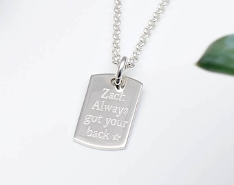 Gepersonaliseerde zilveren dog tag ketting