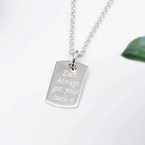 Collana con targhetta identificativa in argento