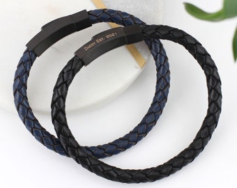 Personalised Black Ruthenium Hexagonal Clasp Bracelet
