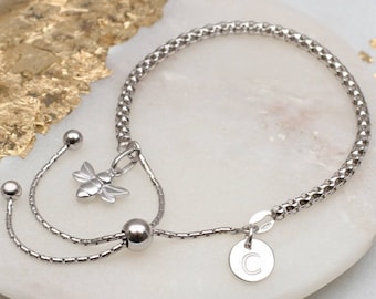 Gold or Silver Bee Mesh Chain Bracelet • Animal Jewellery