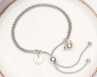 Personalised Silver Robin Bracelet