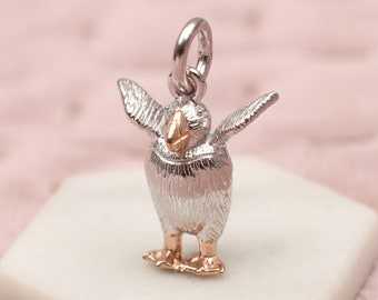 Sterling Silber Papageientaucher Charm