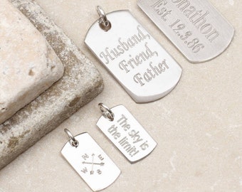 Personalised Silver Dog Tag Charms