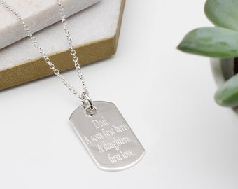 Personalised Silver Dog Tag Necklace