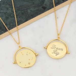 Personalised Gold Plated Constellation Spinner Necklace