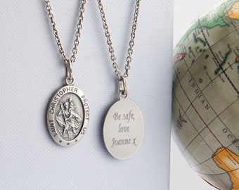 Mens sterling silver st christopher necklace online