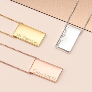 Personalised Gold or Silver Tablet Necklace