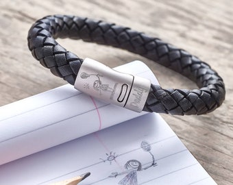 I've Drawn My Daddy Leather Bracelet • Father's Day Gifts •