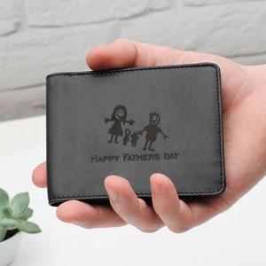 Luxury Leather Personalised Drawing & Message Wallet image 1