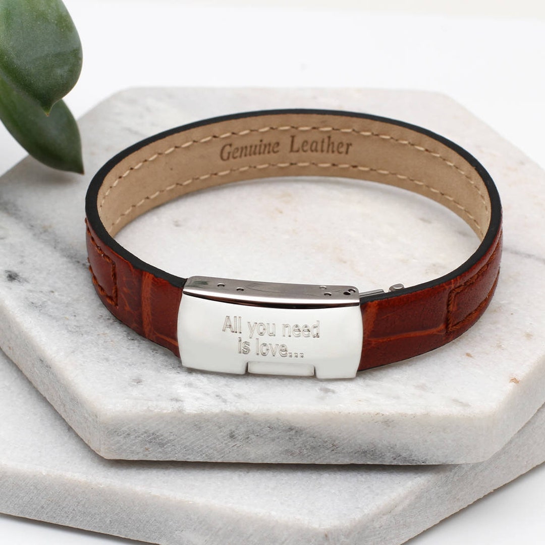 Pulsera de de cuero personalizada para hombre - España