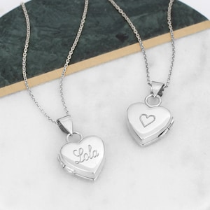 Personalised Silver Heart Locket • Photo Necklace