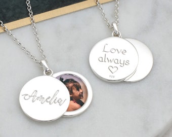 Personalised Sterling Silver Swing Locket • Mother Gift • Photo Locket