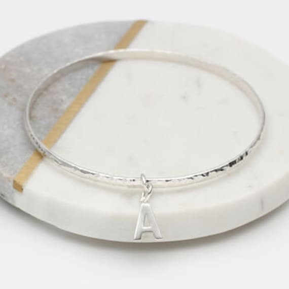 Personalised on sale silver bangle