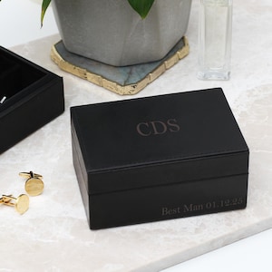 Personalised Initial Leather Cufflink Box