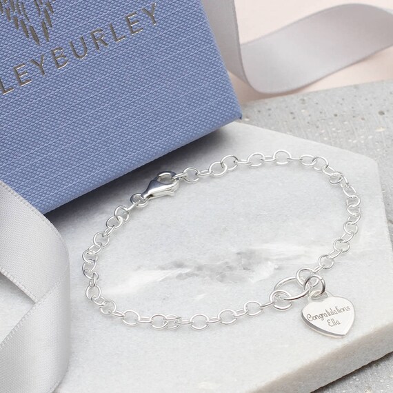 Personalised Silver Graduation Bracelet Etsy UK