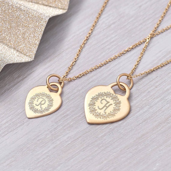 Personalised Gold Flower Circle Initial Necklace
