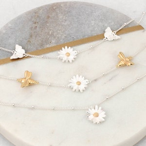 Personalised Silver & Gold Plated Daisy Bracelets