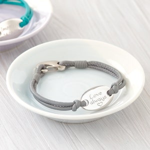 Personalised Oval Leather Bracelet