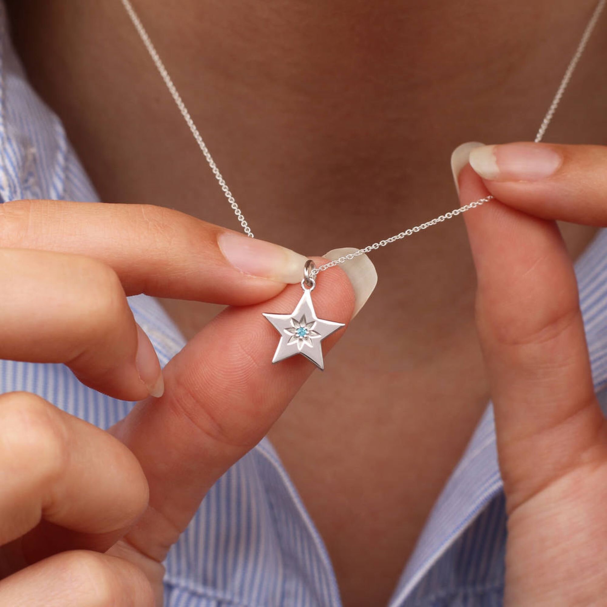 Birthstone on sale star necklace