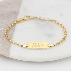 Pulsera Bautizo Oro Personalizada Bautismo Pulsera Bebé imagen 2