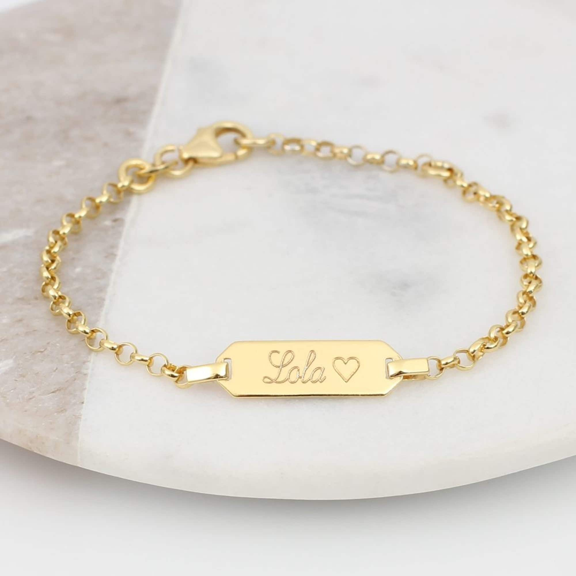 Bracciale battesimale in oro personalizzato Battesimo - Etsy Italia