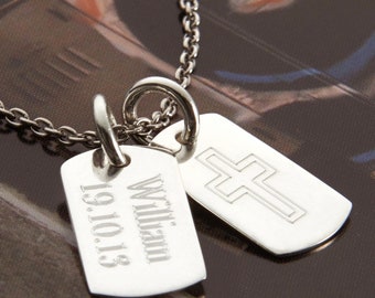Collier Pendentif Daredevil – Marvel – Logo Graphic – Double Dog Tag – Acier Inoxydable