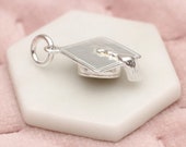 Sterling Silver Mortarboard Graduation Cap Charm