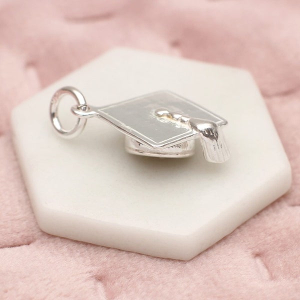 Sterling Silver Mortarboard Graduation Cap Charm