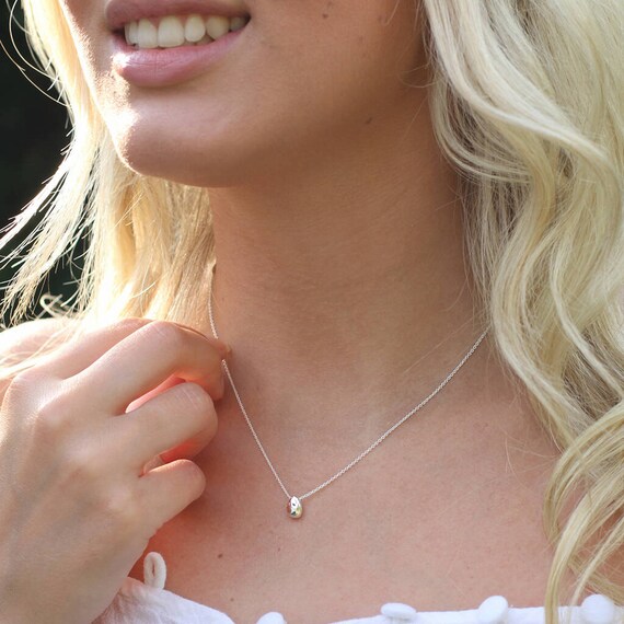 Personalised Silver Pebble Necklace - Etsy